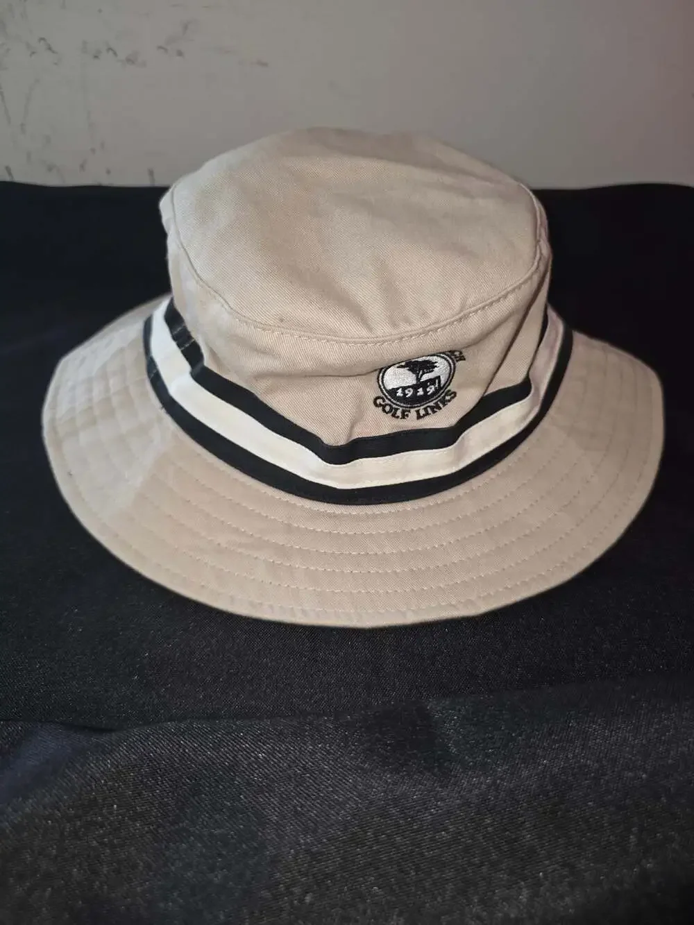 The Nicklaus Pebble Beach Golf Links Tan Cotton Bucket Hat Size S/M